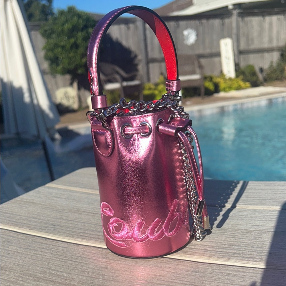 Christian Louboutin MINI Mary Jane Metallic Bucket Bag - Picture 6 of 11